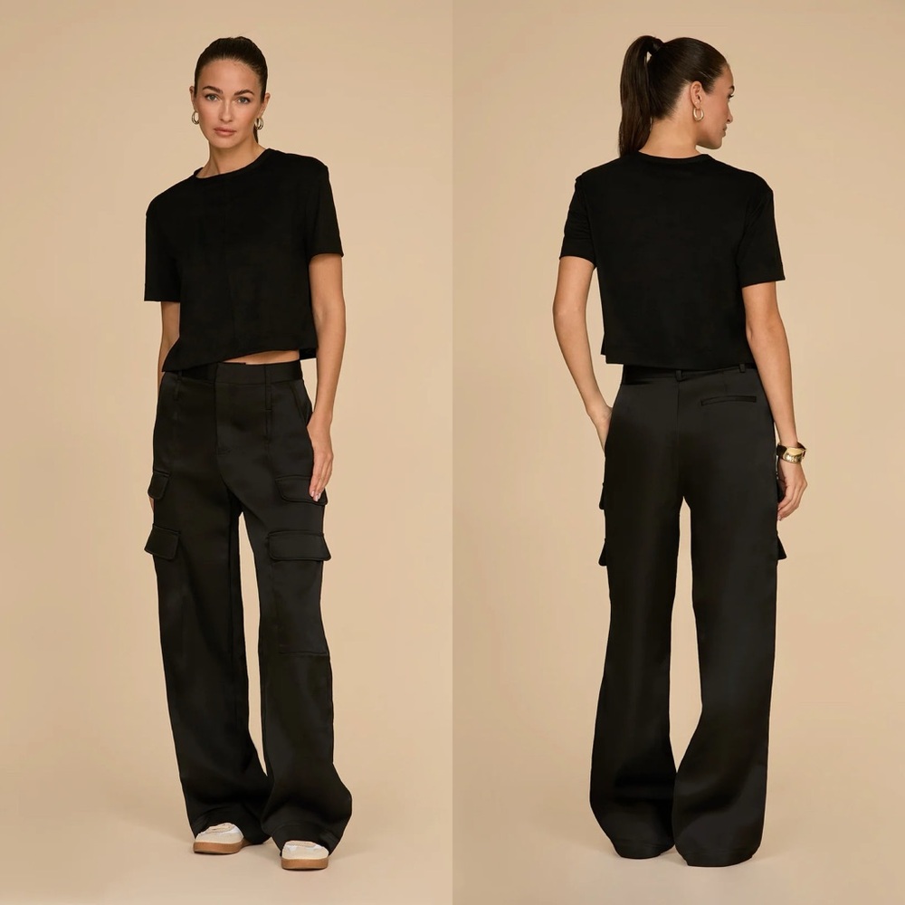 Noli | NWOT Milan Satin Cargo Pant in Black 6
